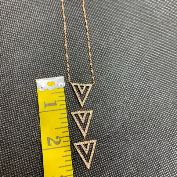 Rose Gold Triple Arrow Necklace - Picture 5 of 7